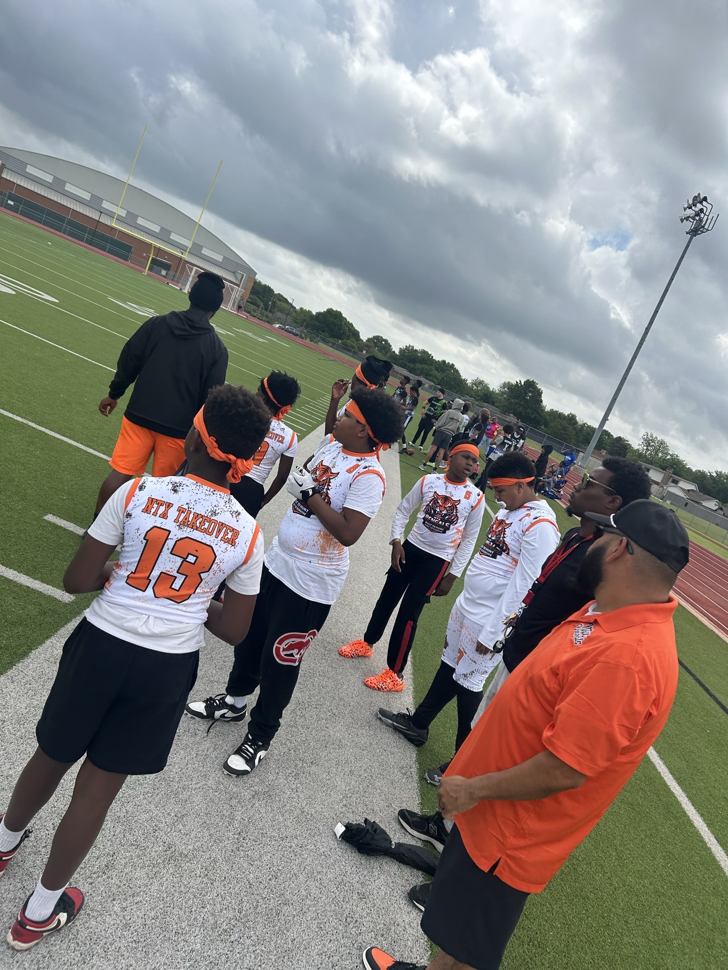 NTX Bengals practice group on the football field