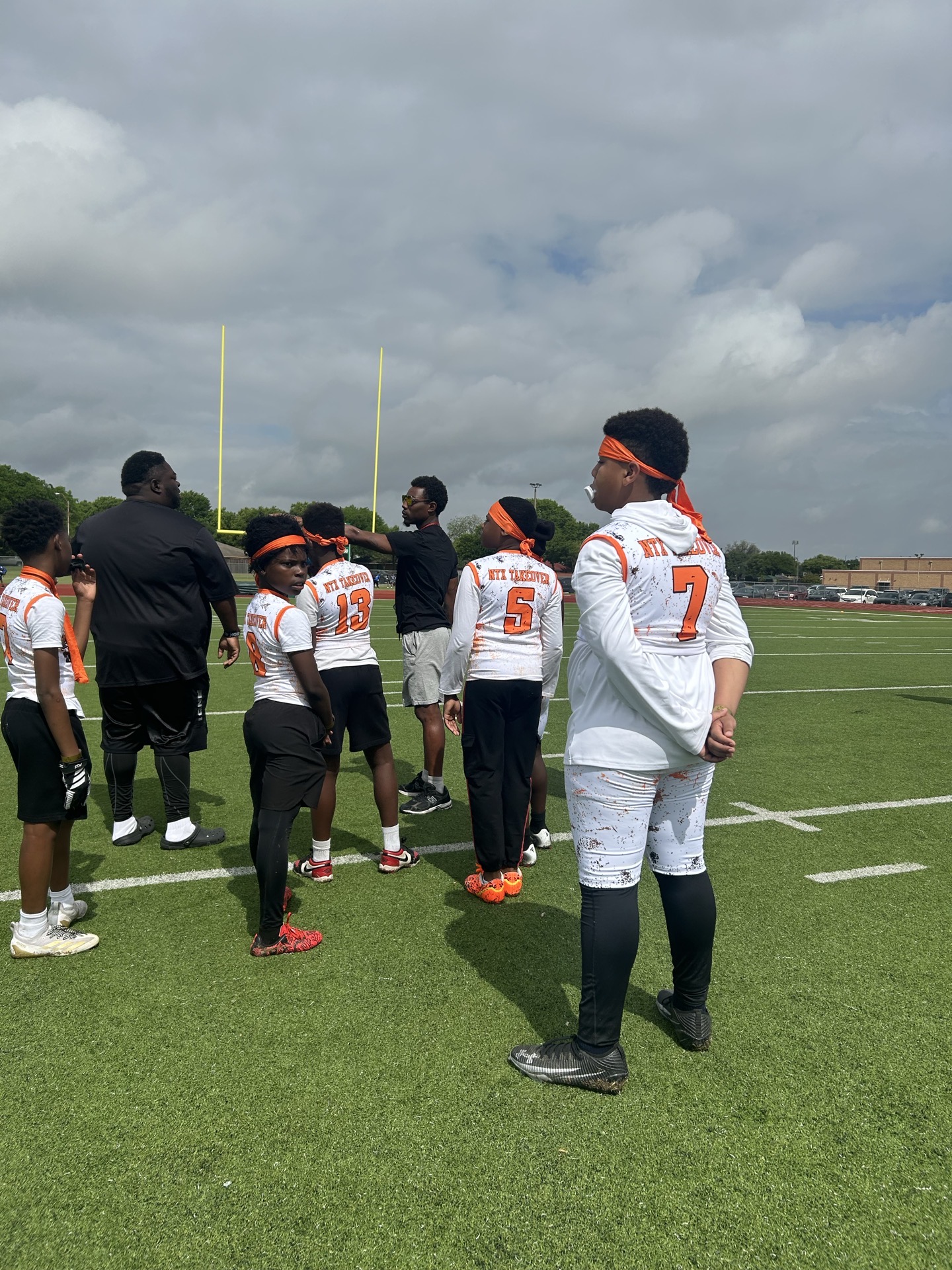 NTX Bengals players gathered during field instruction